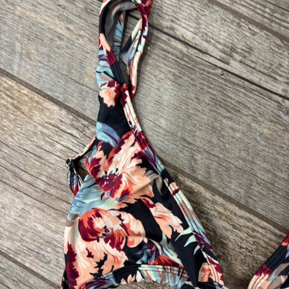 Tori Praver 'Adriana' Ruffled Bralette Bikini Top in STORM FLORAL - Picture 14 of 15